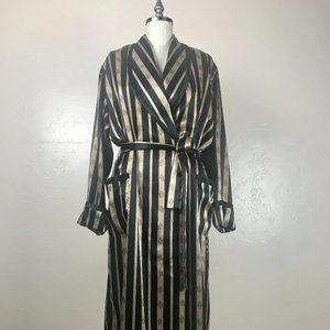 Victoria Secret long gold/black self belt robe